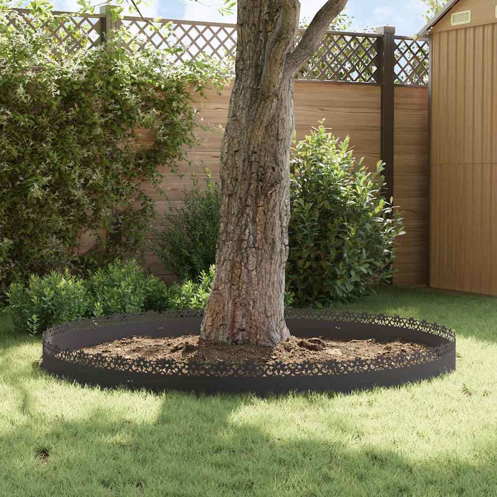 Lawn Edgings 30 pcs Black 103 x 0.05 x 22 cm Steel