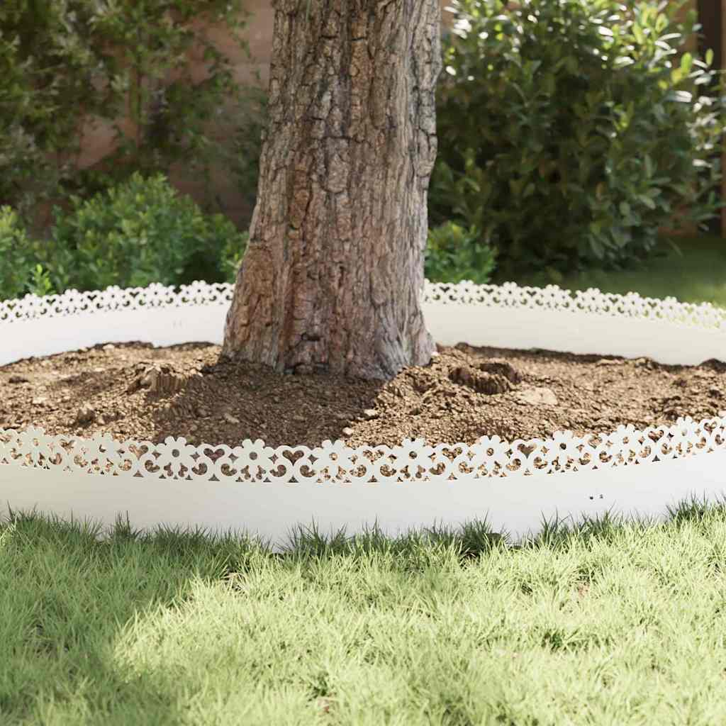 Lawn Edgings 10 pcs White 103 x 0.05 x 22 cm Steel