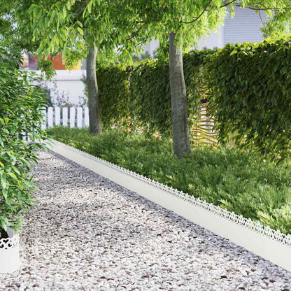 Lawn Edgings 30 pcs White 103 x 0.05 x 22 cm Steel