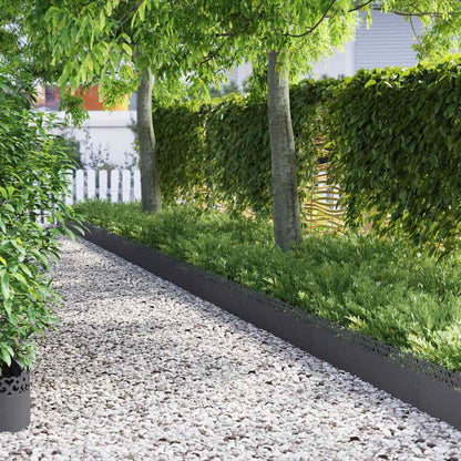 Lawn Edgings 10 pcs Anthracite 103 x 0.05 x 22 cm Steel