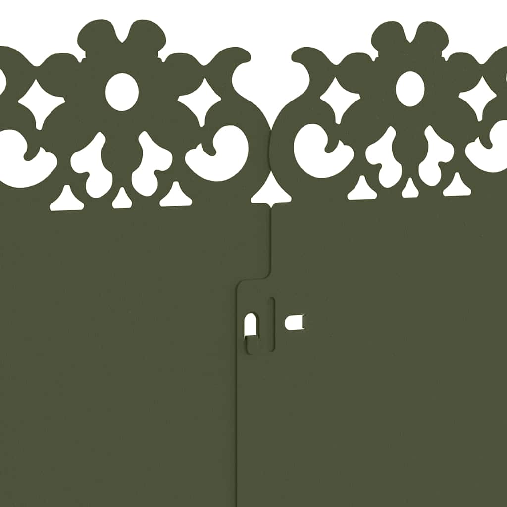 Lawn Edgings 10 pcs Olive Green 103 x 0.05 x 22 cm Steel