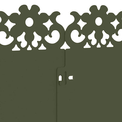 Lawn Edgings 10 pcs Olive Green 103 x 0.05 x 22 cm Steel