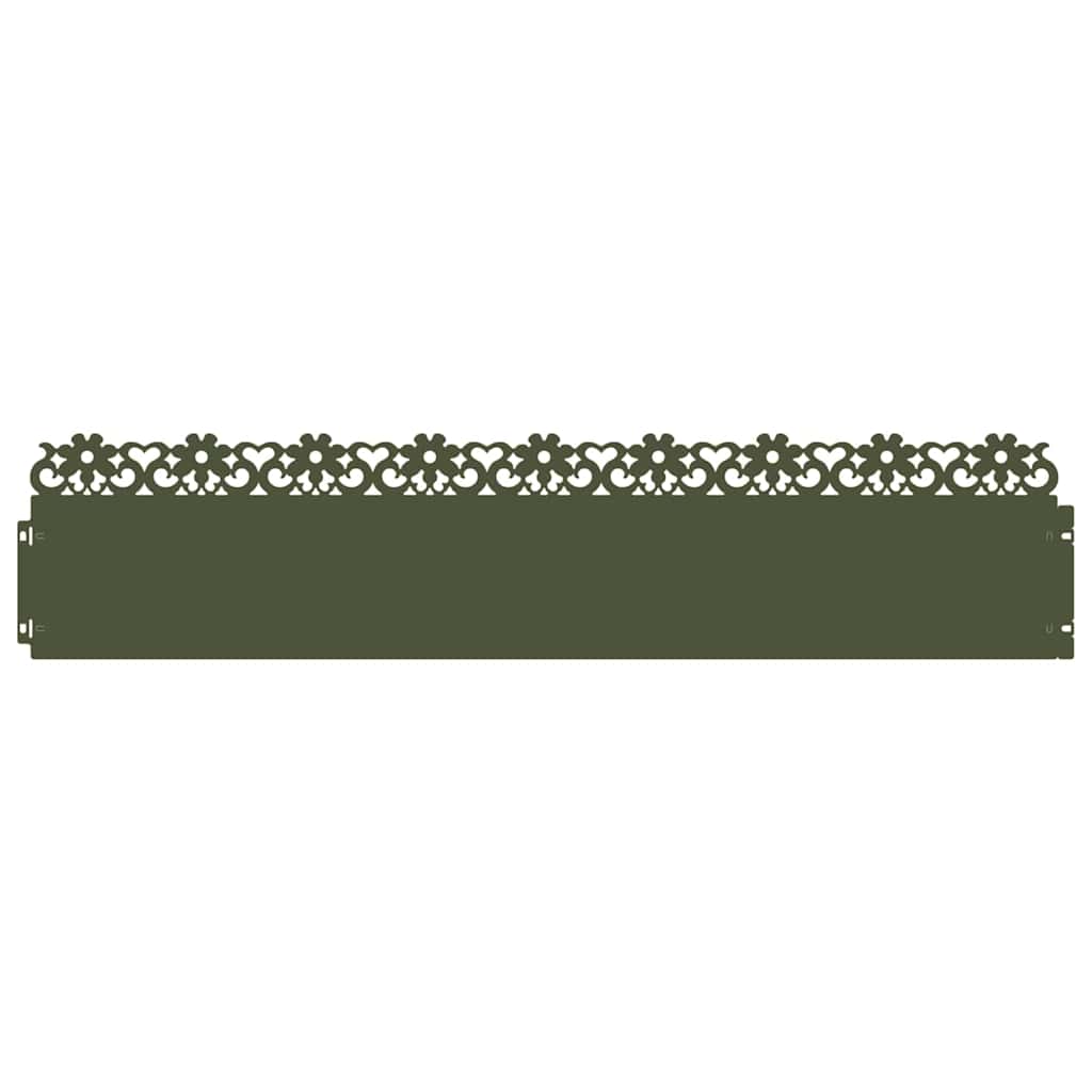 Lawn Edgings 20 pcs Olive Green 103 x 0.05 x 22 cm Steel