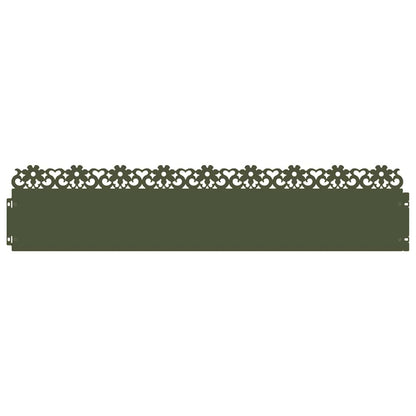 Lawn Edgings 30 pcs Olive Green 103 x 0.05 x 22 cm Steel