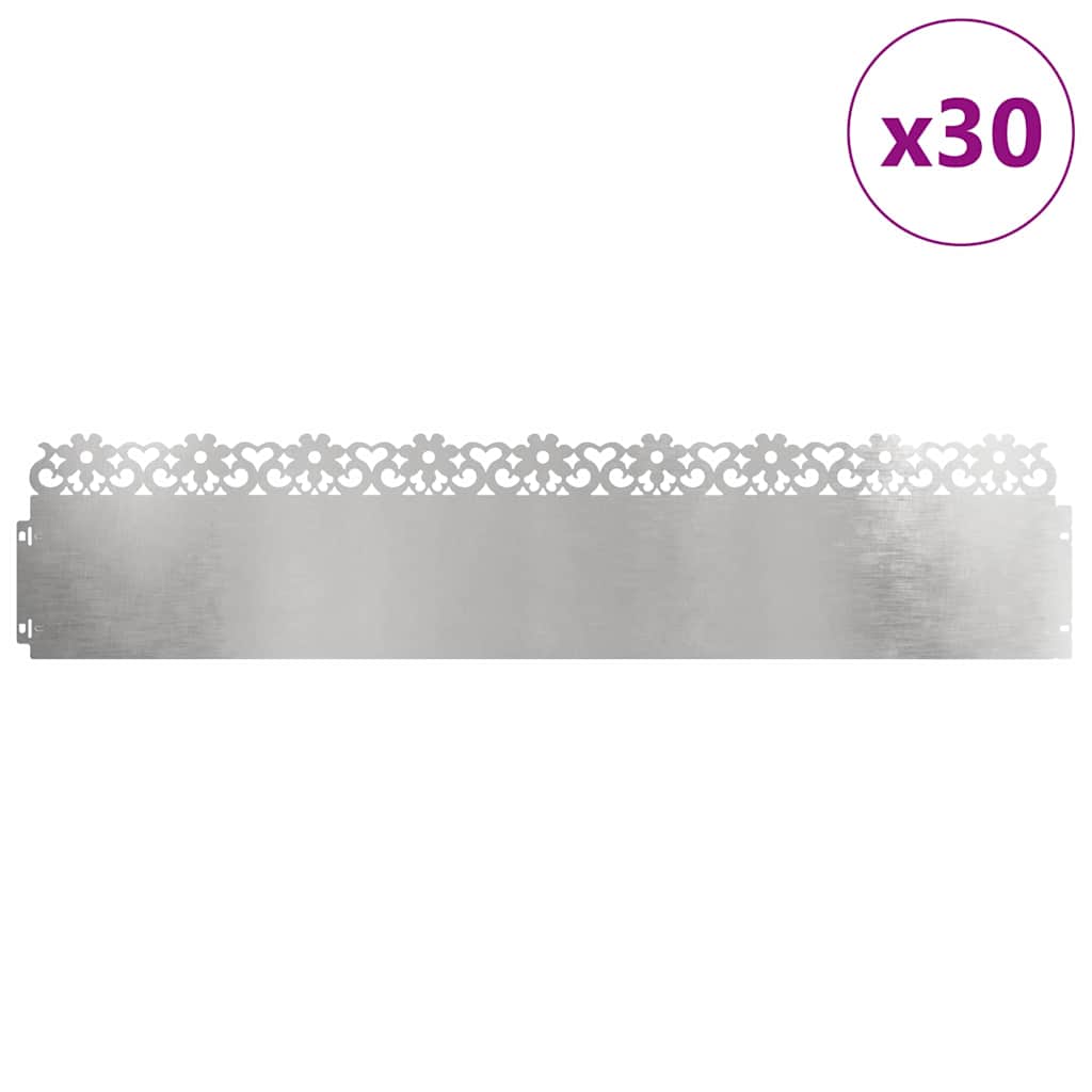 Lawn Edgings 30 pcs Silver 103 x 0.05 x 22 cm Stainless Steel
