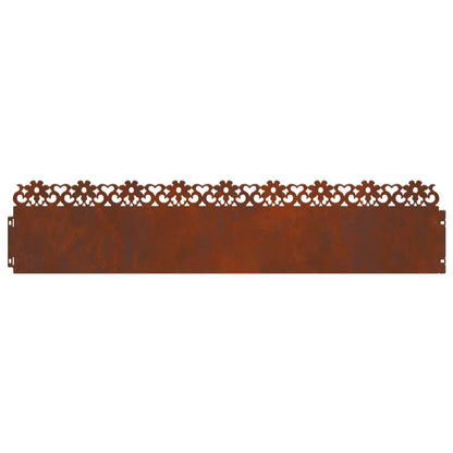 Lawn Edgings 10 pcs 103 x 0.05 x 22 cm Weathering Steel Rusty