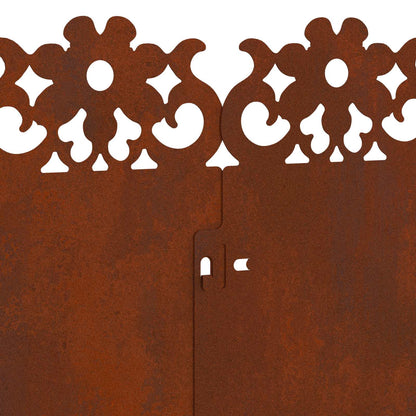 Lawn Edgings 30 pcs 103 x 0.05 x 22 cm Weathering Steel Rusty