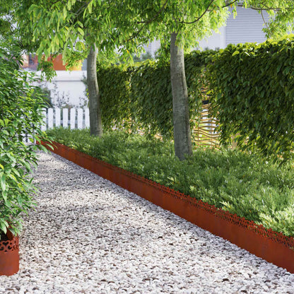Lawn Edgings 30 pcs 103 x 0.05 x 22 cm Weathering Steel Rusty