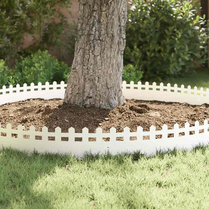 Lawn Edgings 10 pcs White 103 x 0.05 x 22 cm Steel