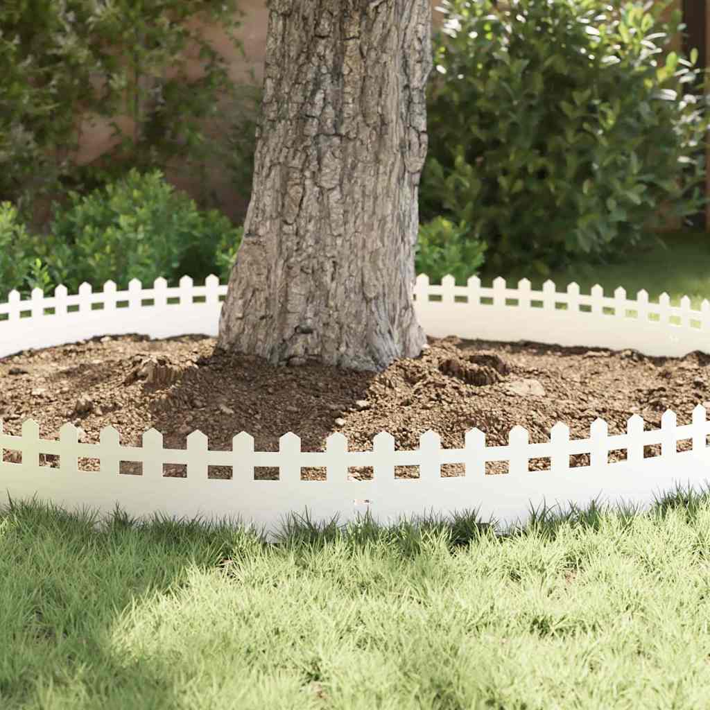 Lawn Edgings 20 pcs White 103 x 0.05 x 22 cm Steel