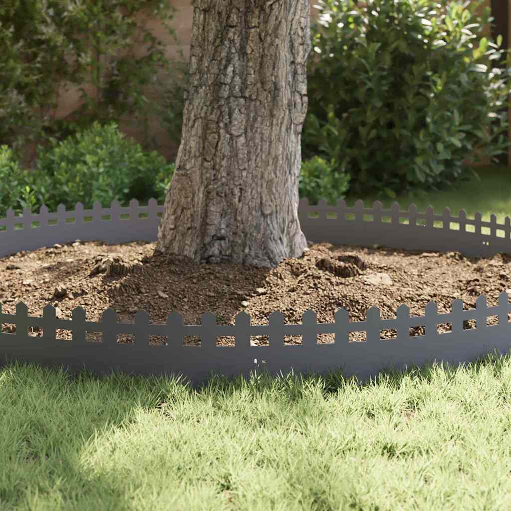 Lawn Edgings 10 pcs Anthracite 103 x 0.05 x 22 cm Steel