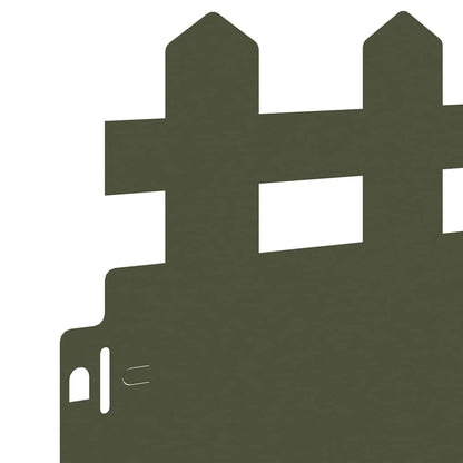 Lawn Edgings 30 pcs Olive Green 103 x 0.05 x 22 cm Steel