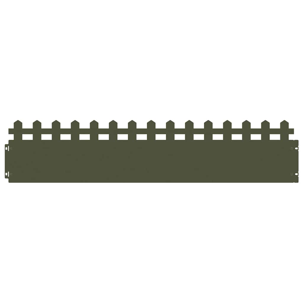 Lawn Edgings 30 pcs Olive Green 103 x 0.05 x 22 cm Steel