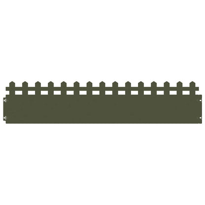 Lawn Edgings 30 pcs Olive Green 103 x 0.05 x 22 cm Steel