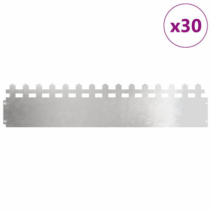 Lawn Edgings 30 pcs Silver 103 x 0.05 x 22 cm Stainless Steel