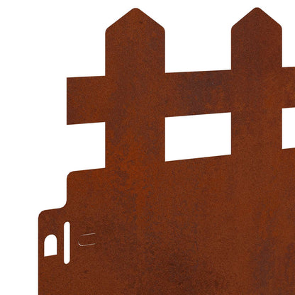 Lawn Edgings 10 pcs 103 x 0.05 x 22 cm Weathering Steel Rusty