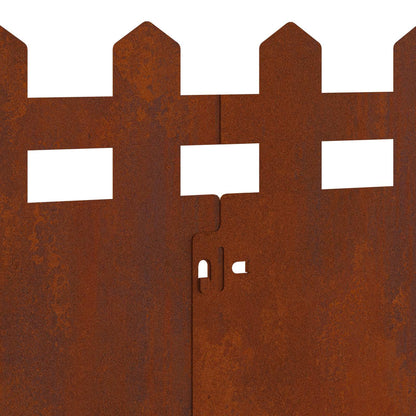 Lawn Edgings 10 pcs 103 x 0.05 x 22 cm Weathering Steel Rusty