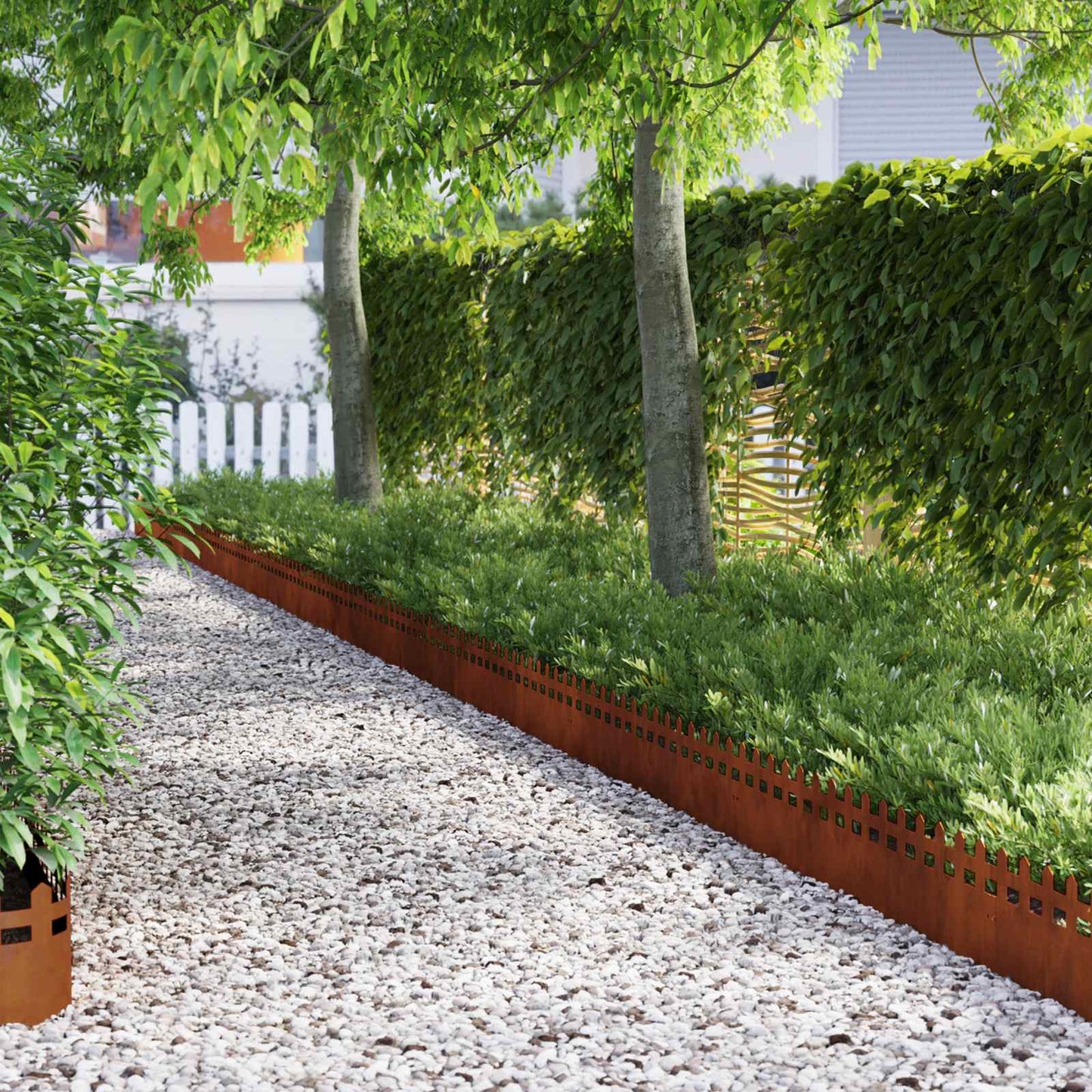 Lawn Edgings 10 pcs 103 x 0.05 x 22 cm Weathering Steel Rusty