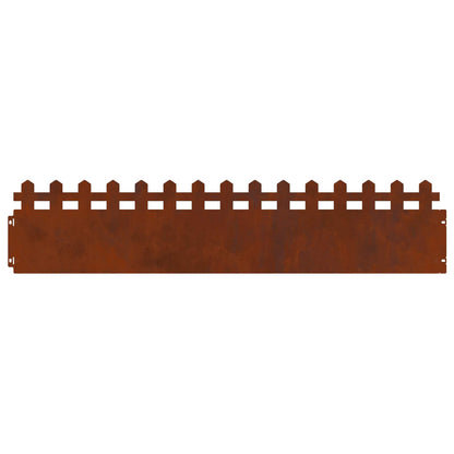 Lawn Edgings 10 pcs 103 x 0.05 x 22 cm Weathering Steel Rusty