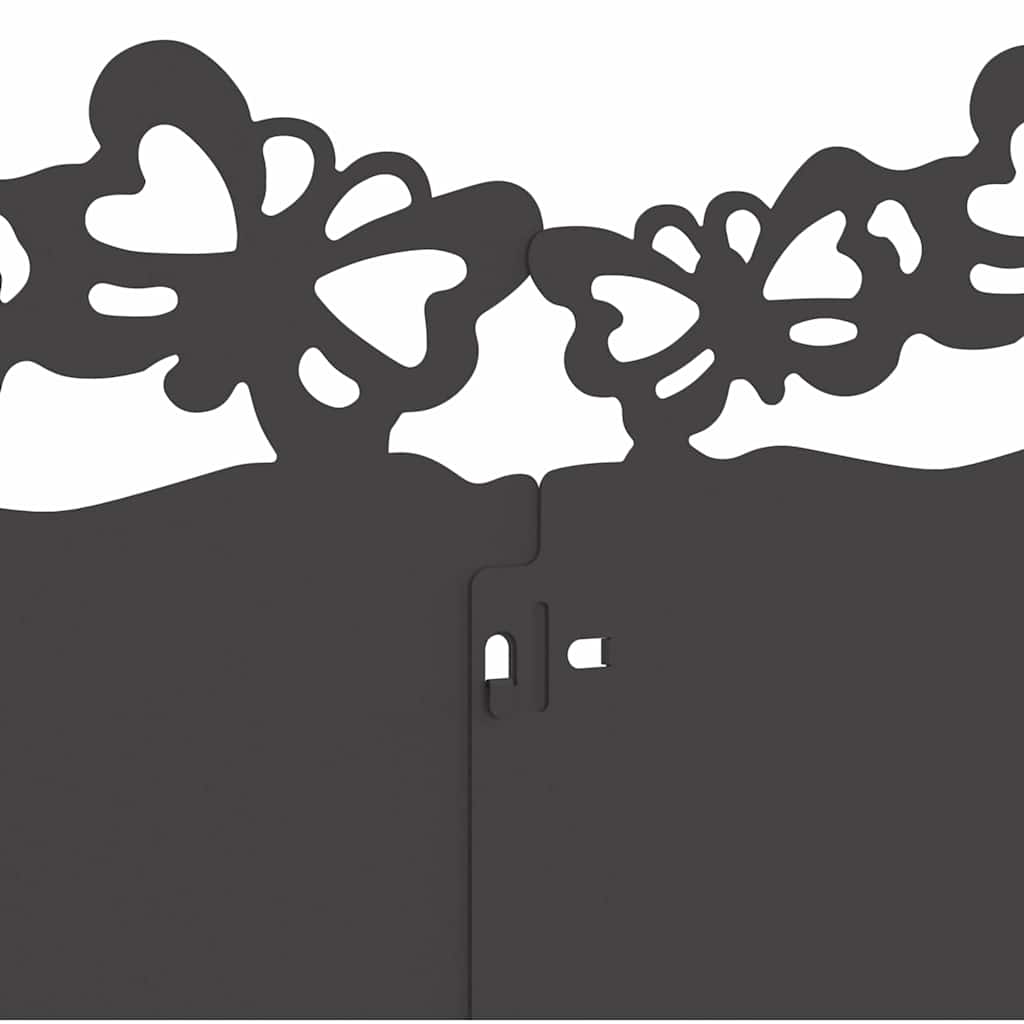 Lawn Edgings 10 pcs Black 103 x 0.05 x 22 cm Steel