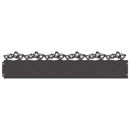 Lawn Edgings 10 pcs 103 x 0.05 x 22 cm Steel Black