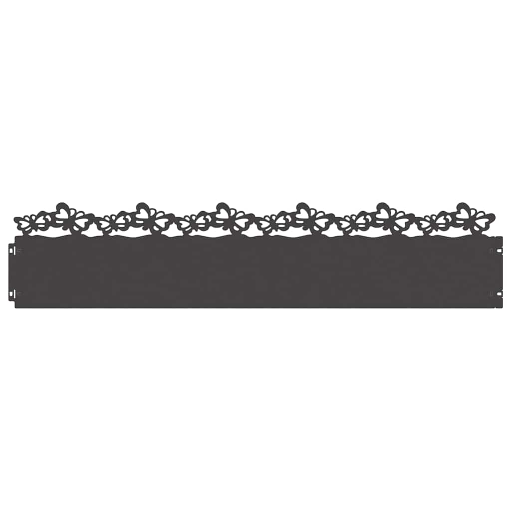 Lawn Edgings 20 pcs Black 103 x 0.05 x 22 cm Steel