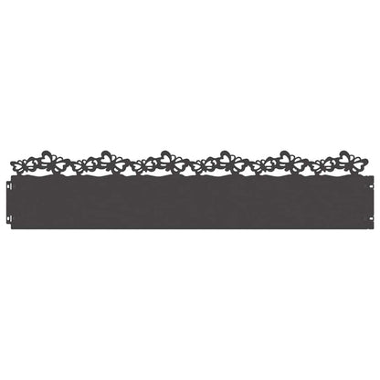 Lawn Edgings 30 pcs Black 103 x 0.05 x 22 cm Steel