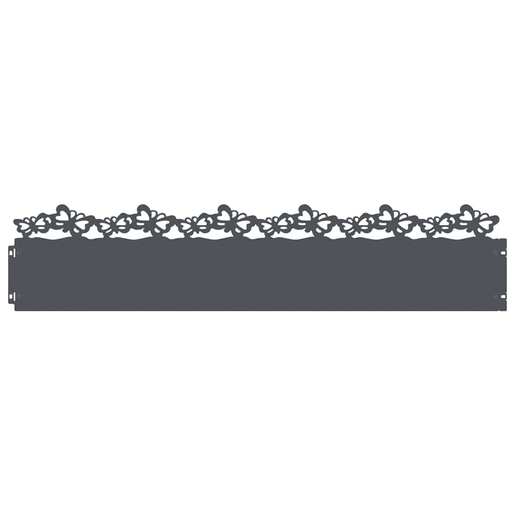 Lawn Edgings 20 pcs Anthracite 103 x 0.05 x 22 cm Steel