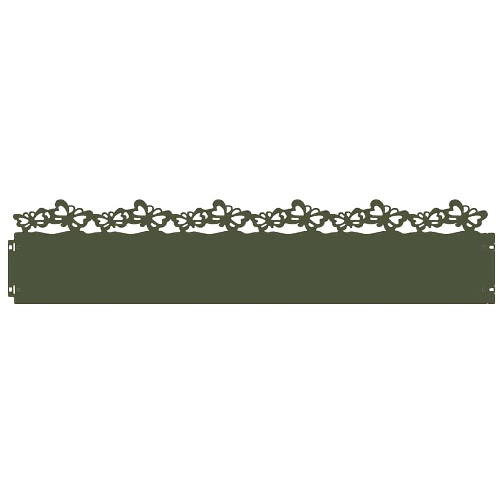 Lawn Edgings 10 pcs Olive Green 103 x 0.05 x 22 cm Steel
