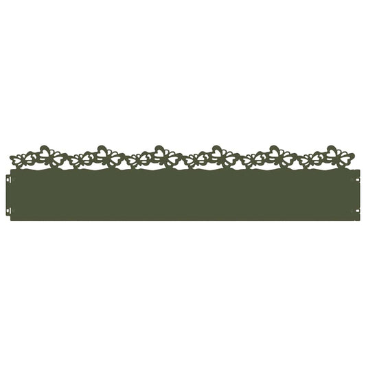Lawn Edgings 10 pcs 103 x 0.05 x 22 cm Steel Olive Green