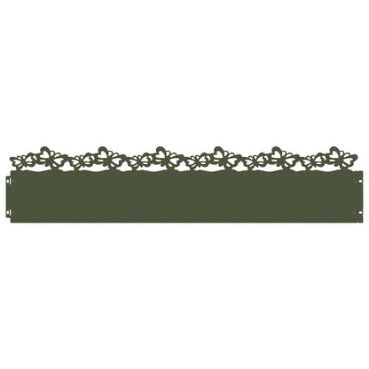 Lawn Edgings 30 pcs Olive Green 103 x 0.05 x 22 cm Steel