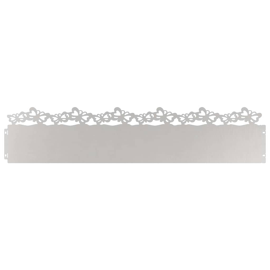 Lawn Edgings 10 pcs Silver 103 x 0.05 x 22 cm Stainless Steel