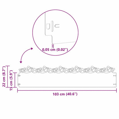 Lawn Edgings 10 pcs 103 x 0.05 x 22 cm Stainless Steel Silver