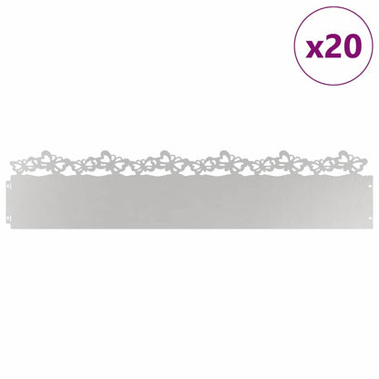 Lawn Edgings 20 pcs Silver 103 x 0.05 x 22 cm Stainless Steel