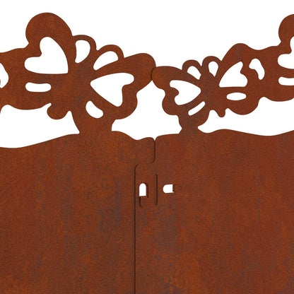 Lawn Edgings 20 pcs 103 x 0.05 x 22 cm Weathering Steel Rusty