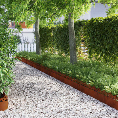 Lawn Edgings 20 pcs 103 x 0.05 x 22 cm Weathering Steel Rusty