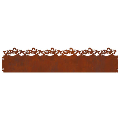 Lawn Edgings 20 pcs 103 x 0.05 x 22 cm Weathering Steel Rusty