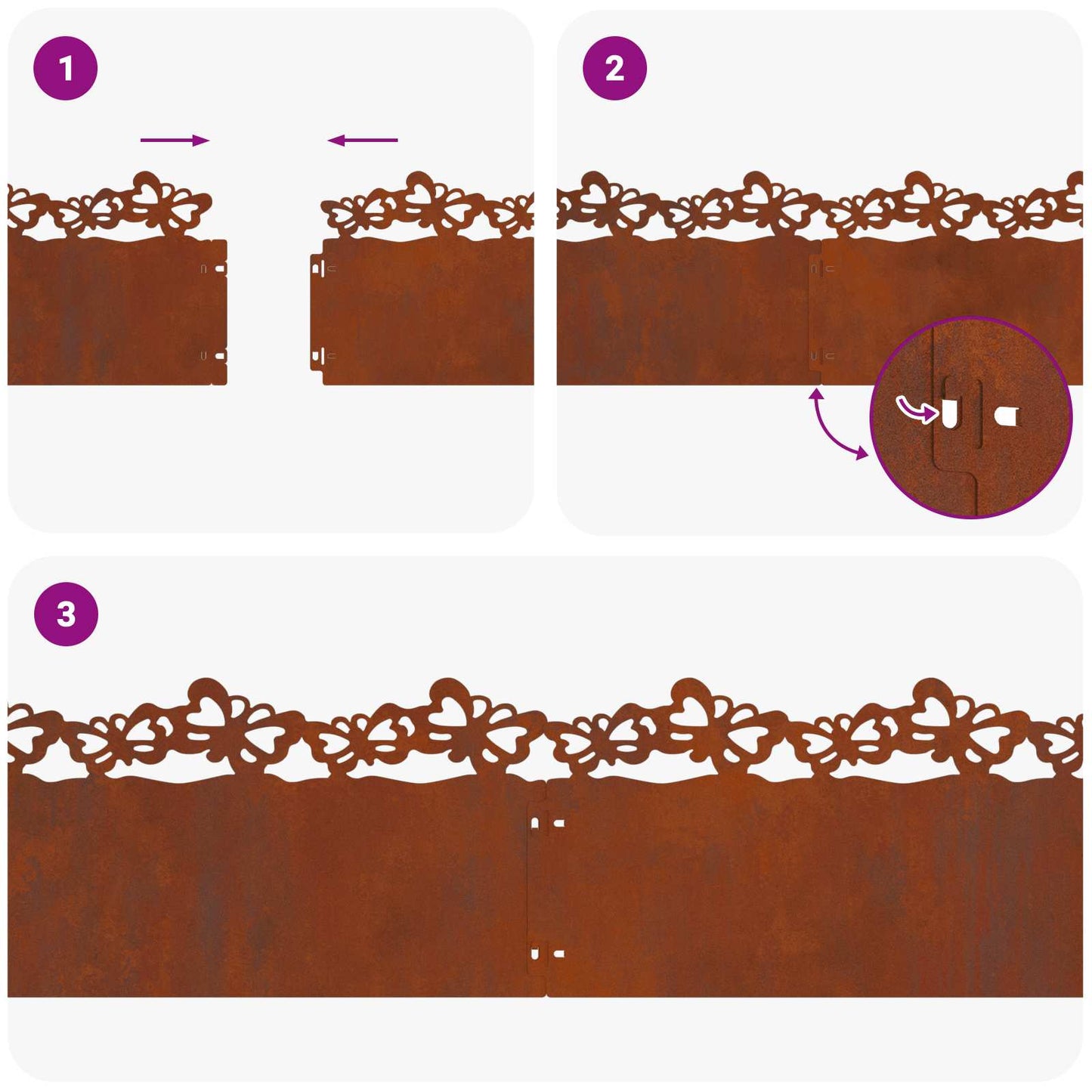 Lawn Edgings 20 pcs 103 x 0.05 x 22 cm Weathering Steel Rusty