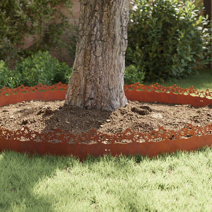 Lawn Edgings 30 pcs 103 x 0.05 x 22 cm Weathering Steel Rusty