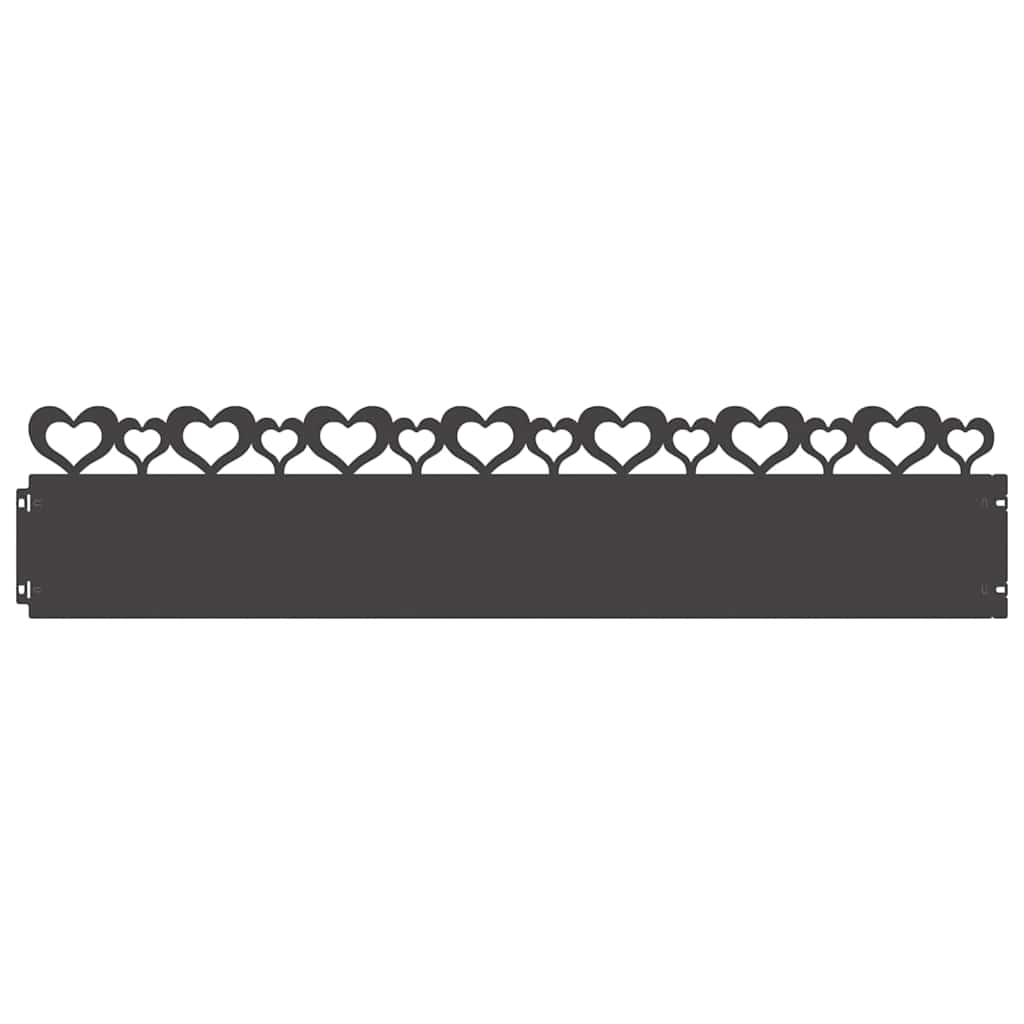 Lawn Edgings 10 pcs Black 103 x 0.05 x 22 cm Steel