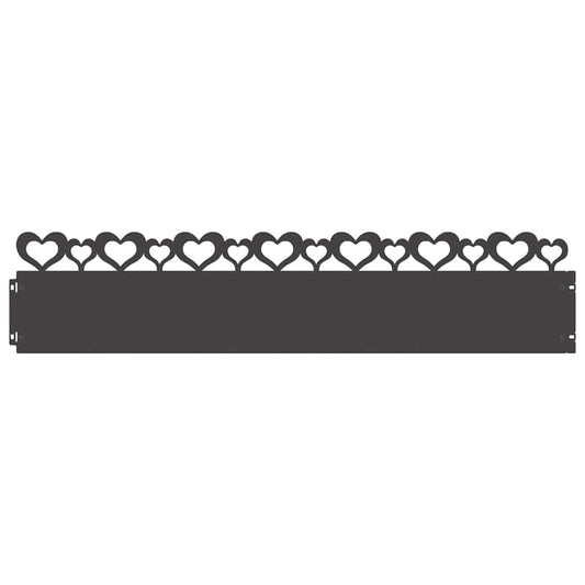 Lawn Edgings 20 pcs 103 x 0.05 x 22 cm Steel Black