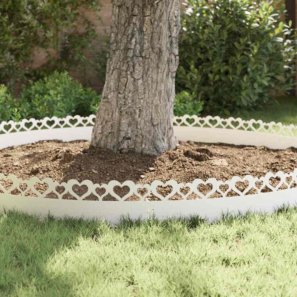 Lawn Edgings 10 pcs White 103 x 0.05 x 22 cm Steel