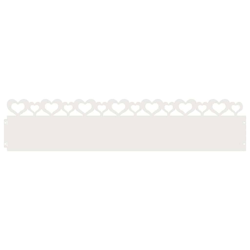 Lawn Edgings 10 pcs White 103 x 0.05 x 22 cm Steel