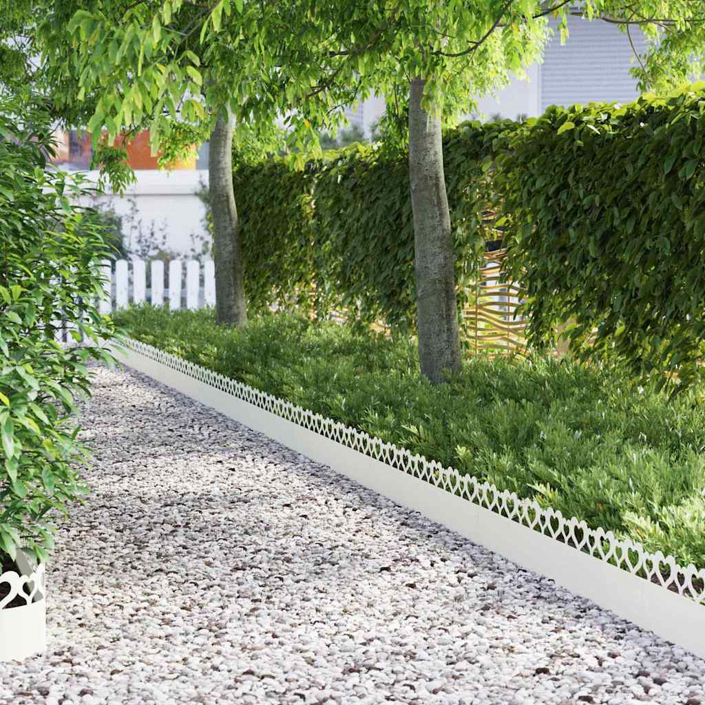 Lawn Edgings 30 pcs White 103 x 0.05 x 22 cm Steel