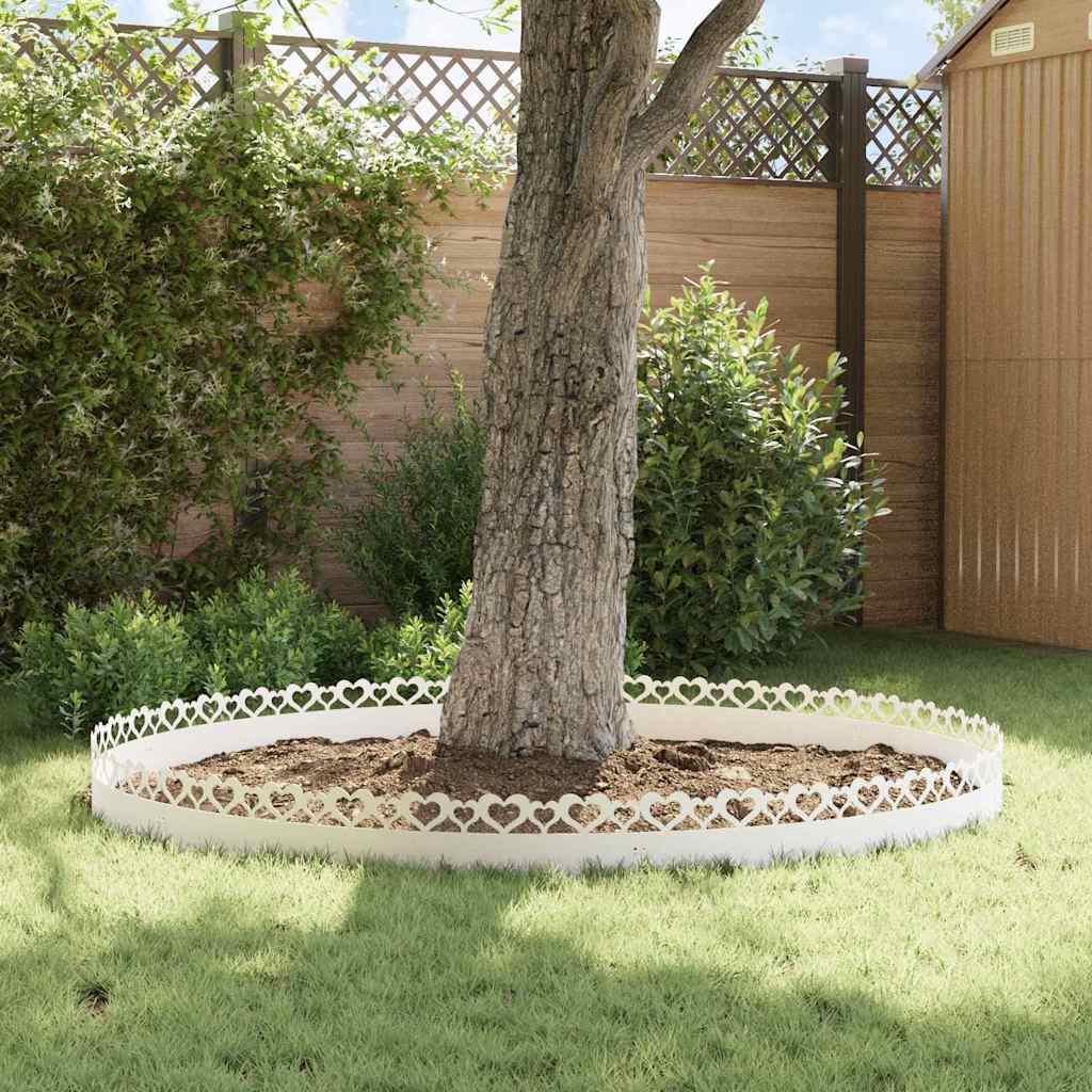 Lawn Edgings 30 pcs White 103 x 0.05 x 22 cm Steel
