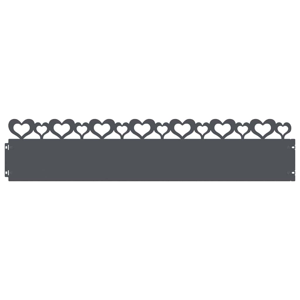 Lawn Edgings 10 pcs Anthracite 103 x 0.05 x 22 cm Steel
