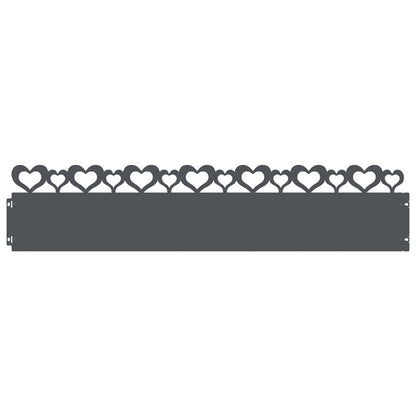 Lawn Edgings 10 pcs Anthracite 103 x 0.05 x 22 cm Steel