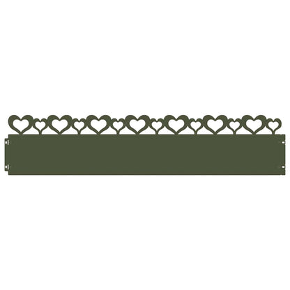Lawn Edgings 10 pcs Olive Green 103 x 0.05 x 22 cm Steel