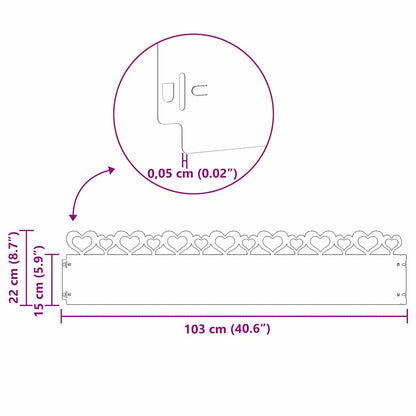Lawn Edgings 30 pcs 103 x 0.05 x 22 cm Stainless Steel Silver