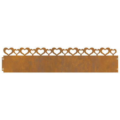 Lawn Edgings 20 pcs 103 x 0.05 x 22 cm Weathering Steel Rusty